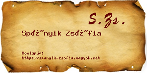 Spányik Zsófia névjegykártya