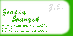 zsofia spanyik business card